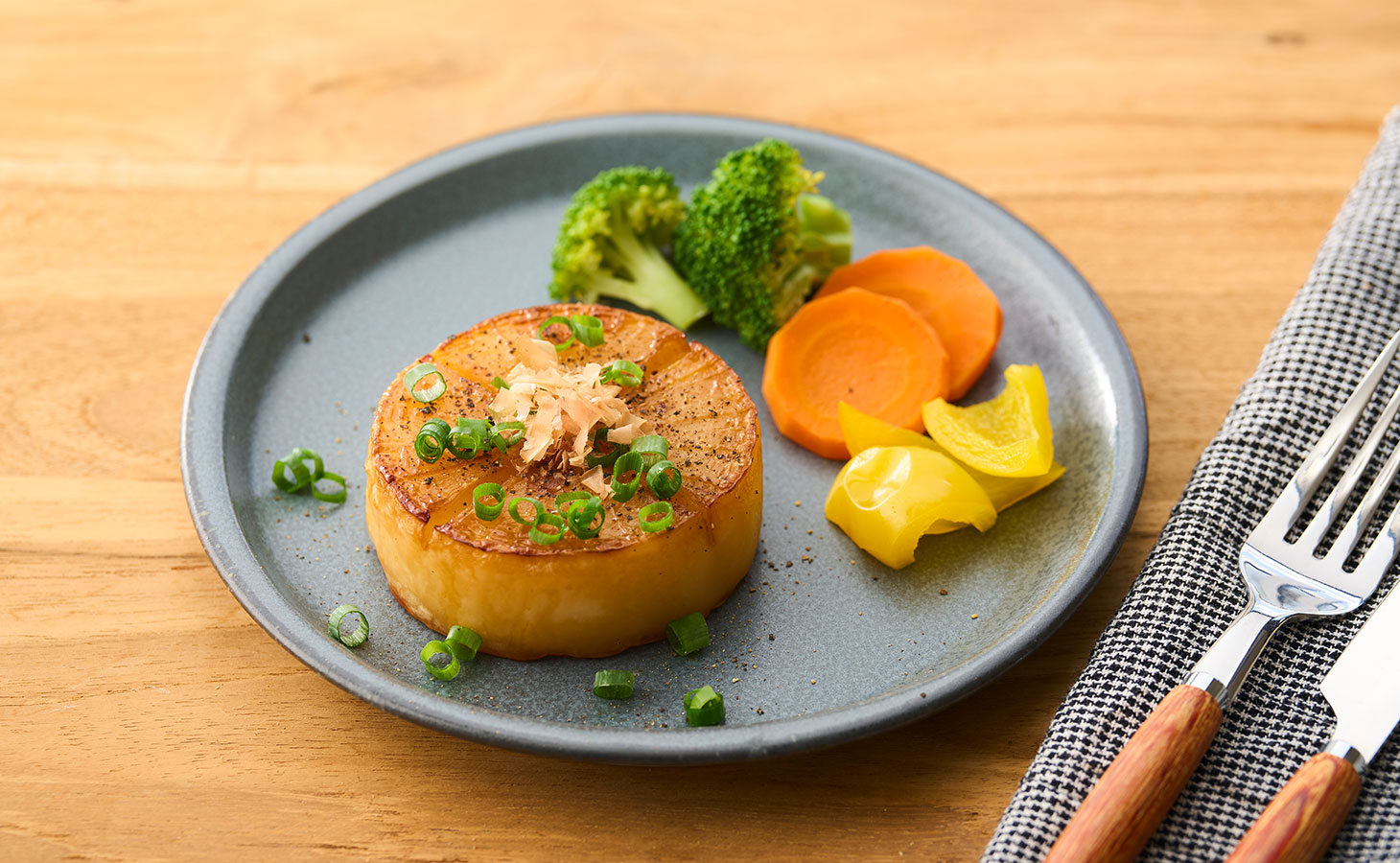 大根ステーキの盛り付け例