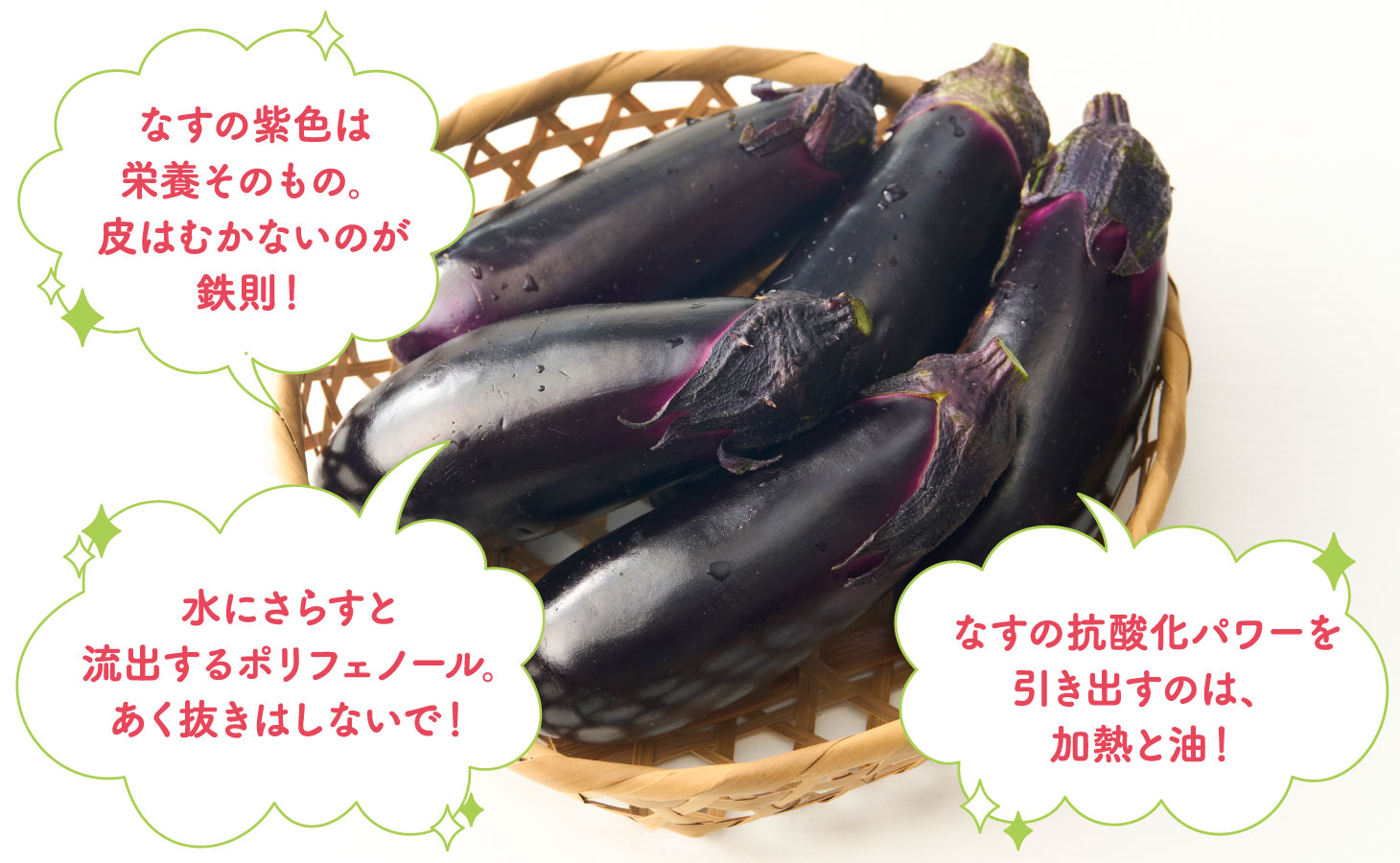 なすの栄養を活かす食べ方のポイント｜皮をむかない・あく抜きしない・油で加熱