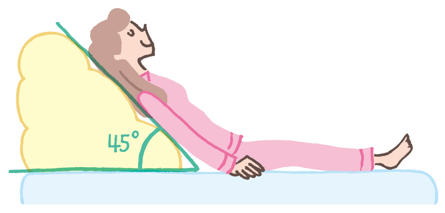 頭を高くして寝る