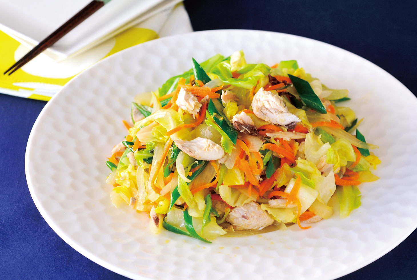 自家製塩鯖を使った野菜炒め