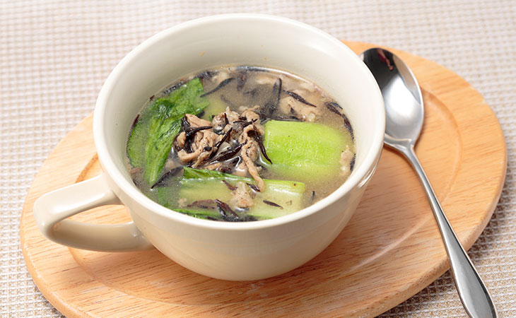 ひじきとチンゲン菜の中華スープ